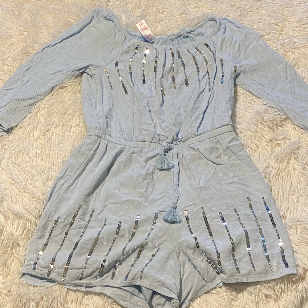 Justice girls blue romper